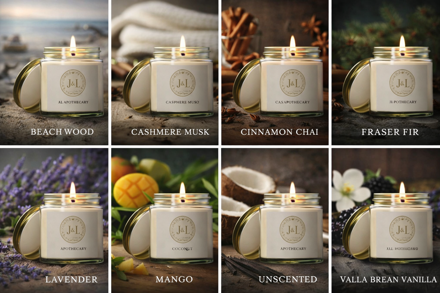 Coconut Apricot Scented Candle — 4oz & 9oz Natural Wax Jar